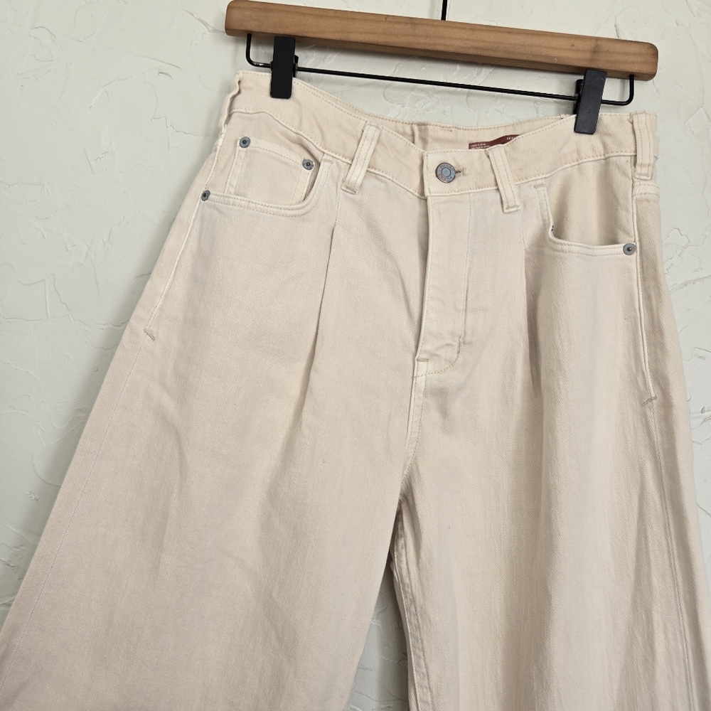 NWT Anthropologie Pilcro the Breaker Cream Pants Jeans, 26T - Picture 4 of 14